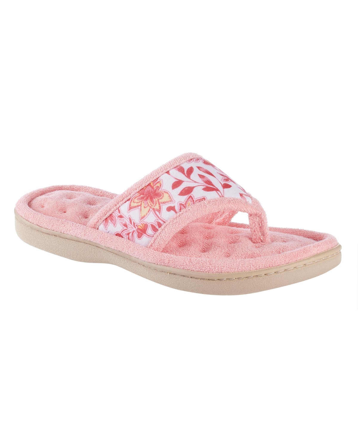 Women's Georgie Floral Print Thong Slippers - Iced Strawberry