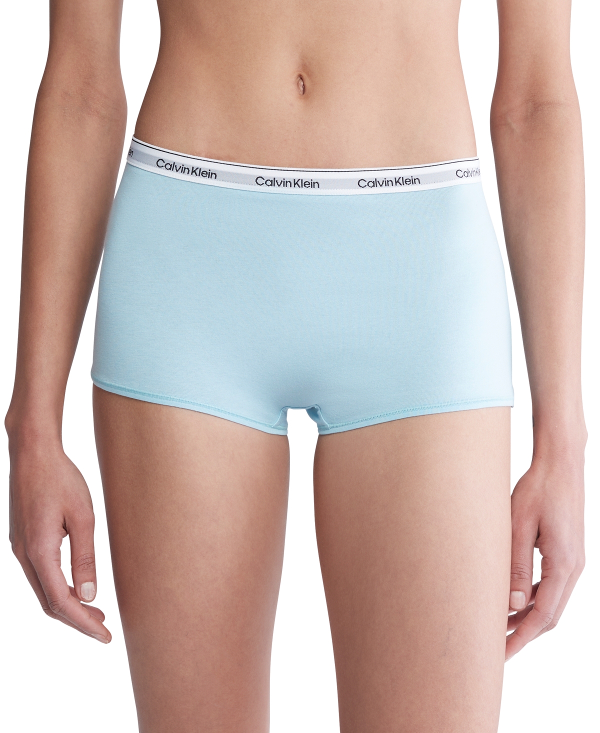 Calvin Klein Women's Modern Logo Mid-rise Boyshort Underwear Qd5195 In Stratosphere