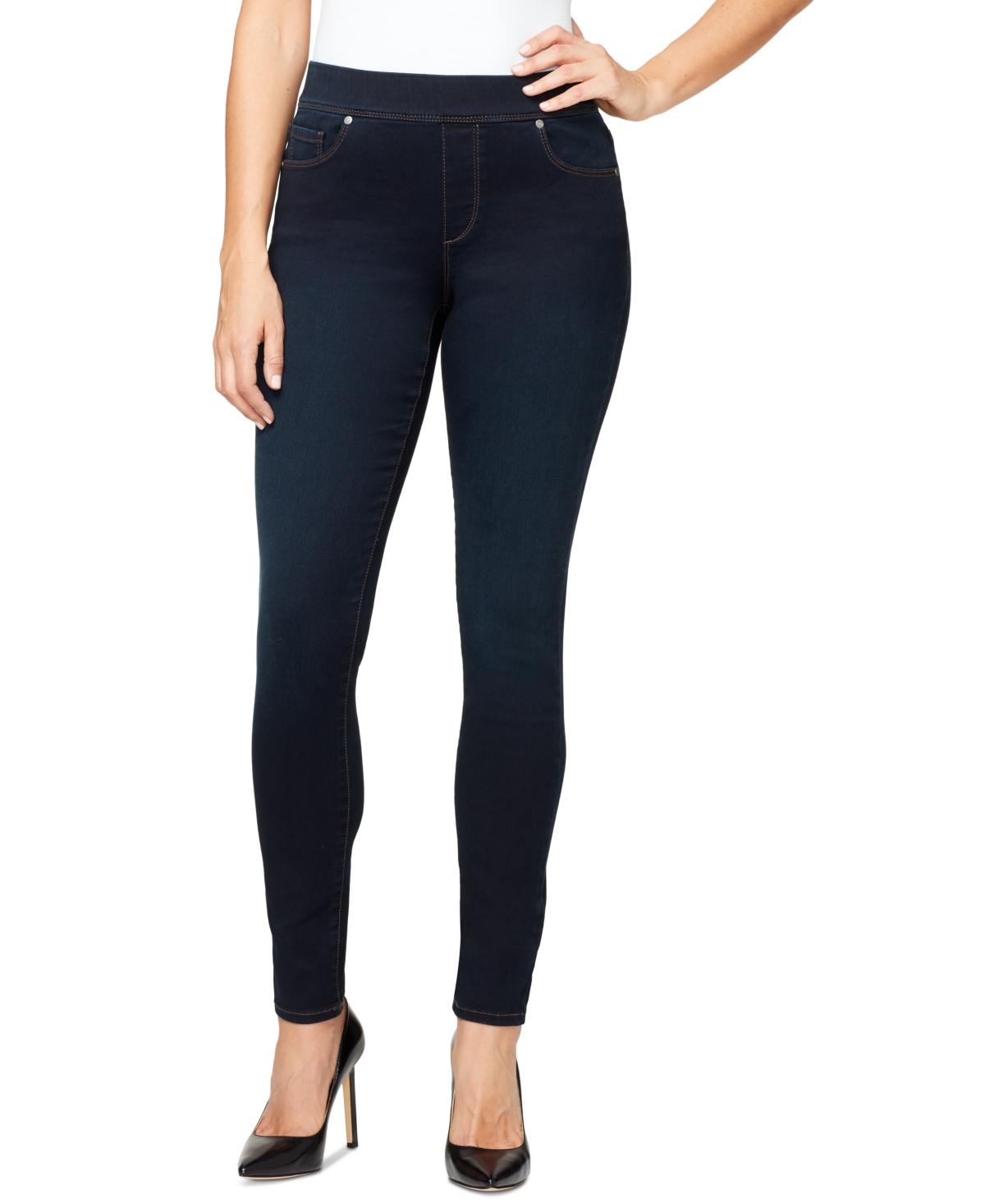 Shop Gloria Vanderbilt Petite Avery Pull-on Skinny Jeans In Alton