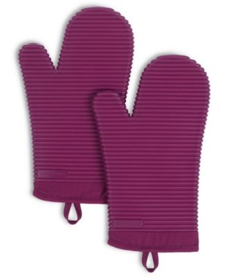 Ribbed Soft Silicone Oven Mitt 2-Pack Set, 7.5" x 13"
