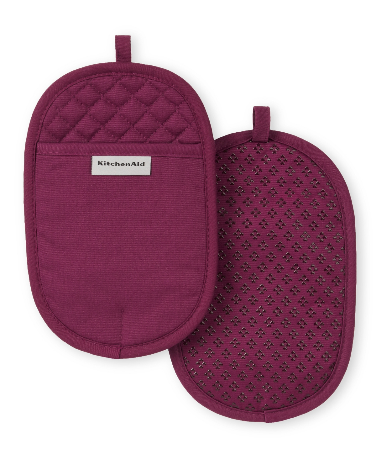 Kitchenaid Asteroid Pot Holder 2-pack Set, 7" X 10" In Beet 1