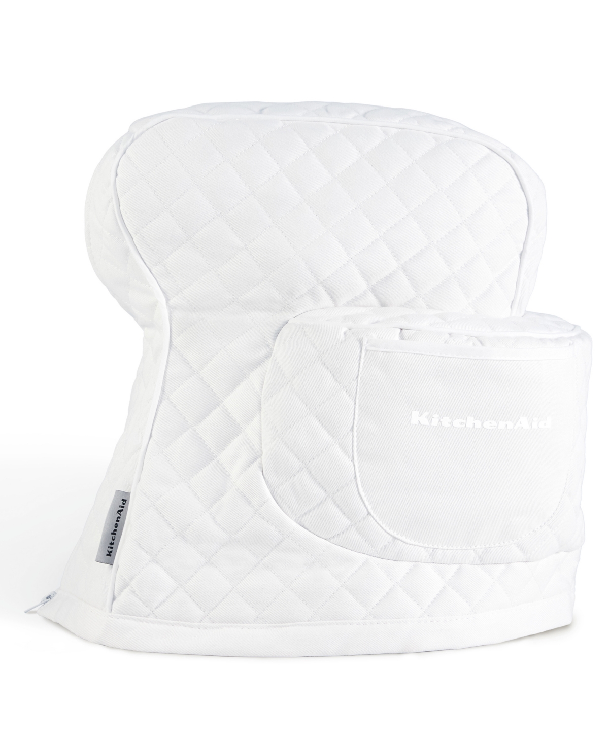 Shop Kitchenaid Fitted Tilt-head Solid Stand Mixer Cover With Storage Pocket, Quilted, 14.37" X 18" X 10" In White