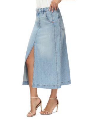 Frye Women's Front-Slit Seamed Denim Skirt