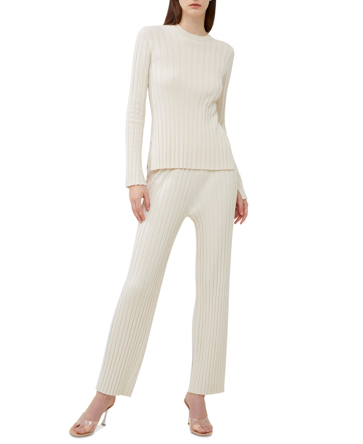 Shop French Connection Women's Minar Pleated Sweater In Classic Cream