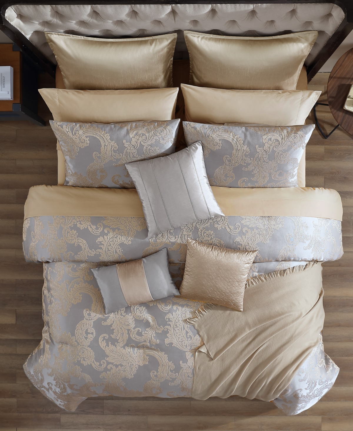 Shop Hallmart Collectibles Olivia 14-pc Comforter Set, King, Created For Macy's In Silver