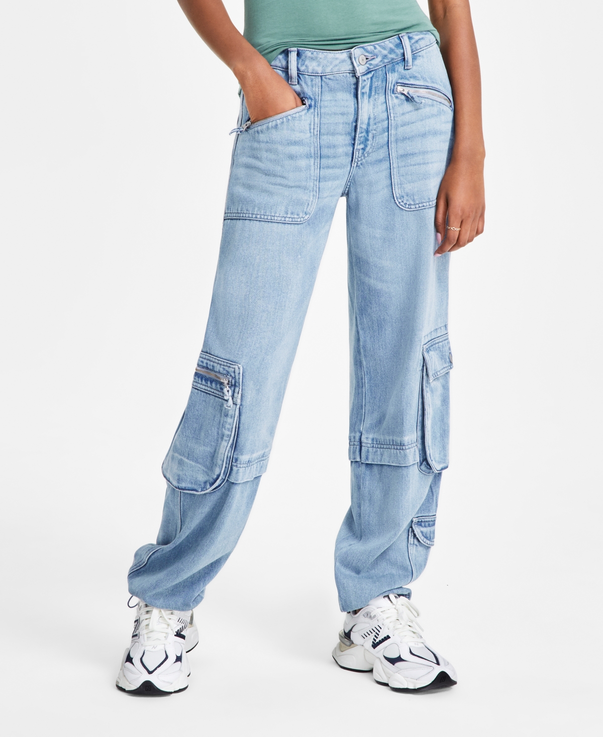 Lucky Brand Women's High-Rise Denim Cargo Jeans