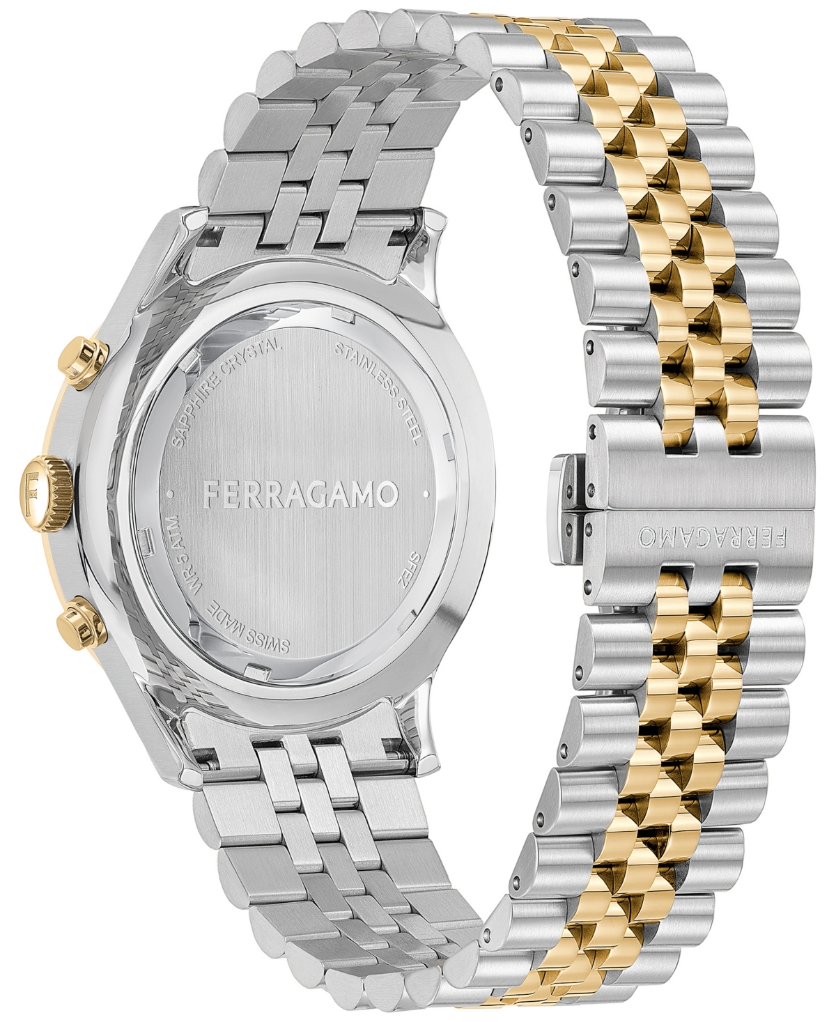 Shop Ferragamo Salvatore  Men's Swiss Chronograph Two-tone Stainless Steel Bracelet Watch 42mm In Two Tone