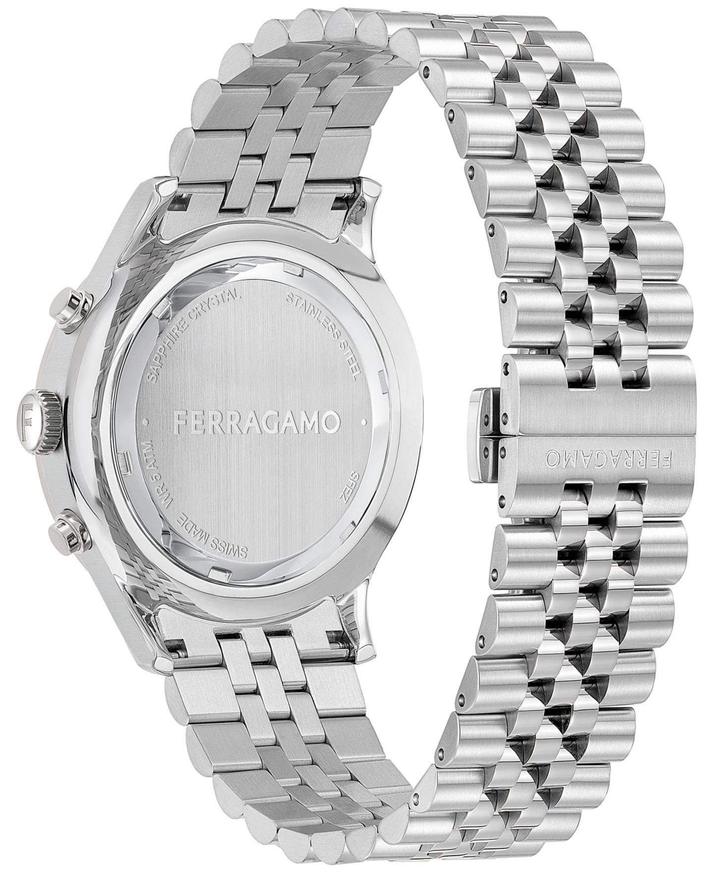 Мужские часы Ferragamo Salvatore Swiss Chronograph Stainless Steel Bracelet Watch 42mm — фото 3