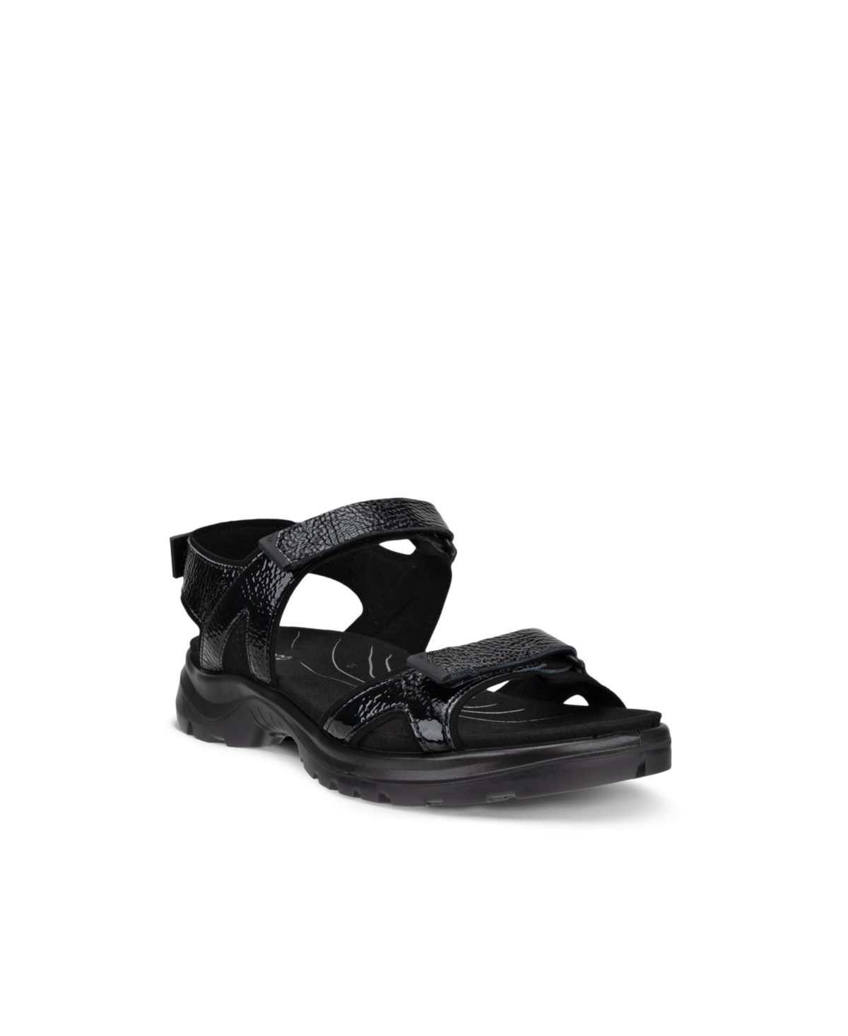 Ecco Women's Yucatan 2.0 Quick Fasten 3 Strap Sandals In Black Patent