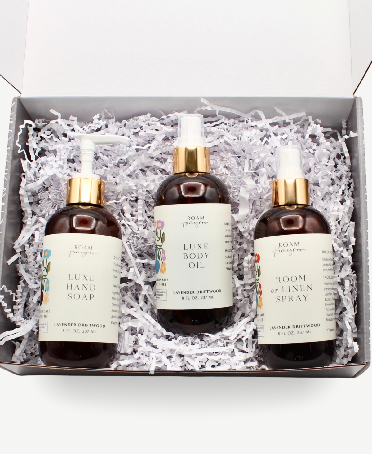 3 Pc Lavender Driftwood Bath Plus Body Gift Set - Amber Gold
