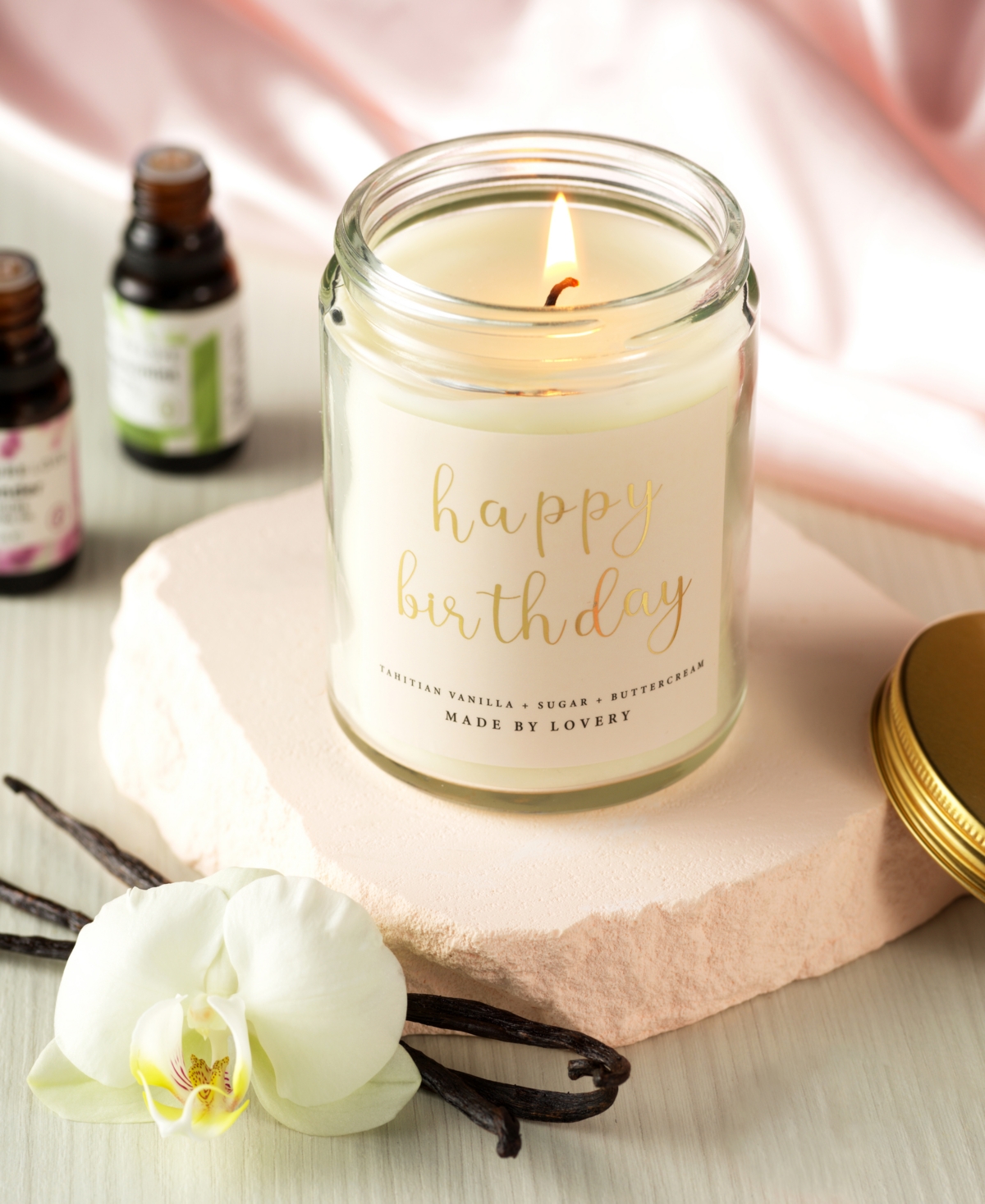 Lovery 3-pc. Happy Birthday Soy Candle & Halo Necklace Gift Set In No Color