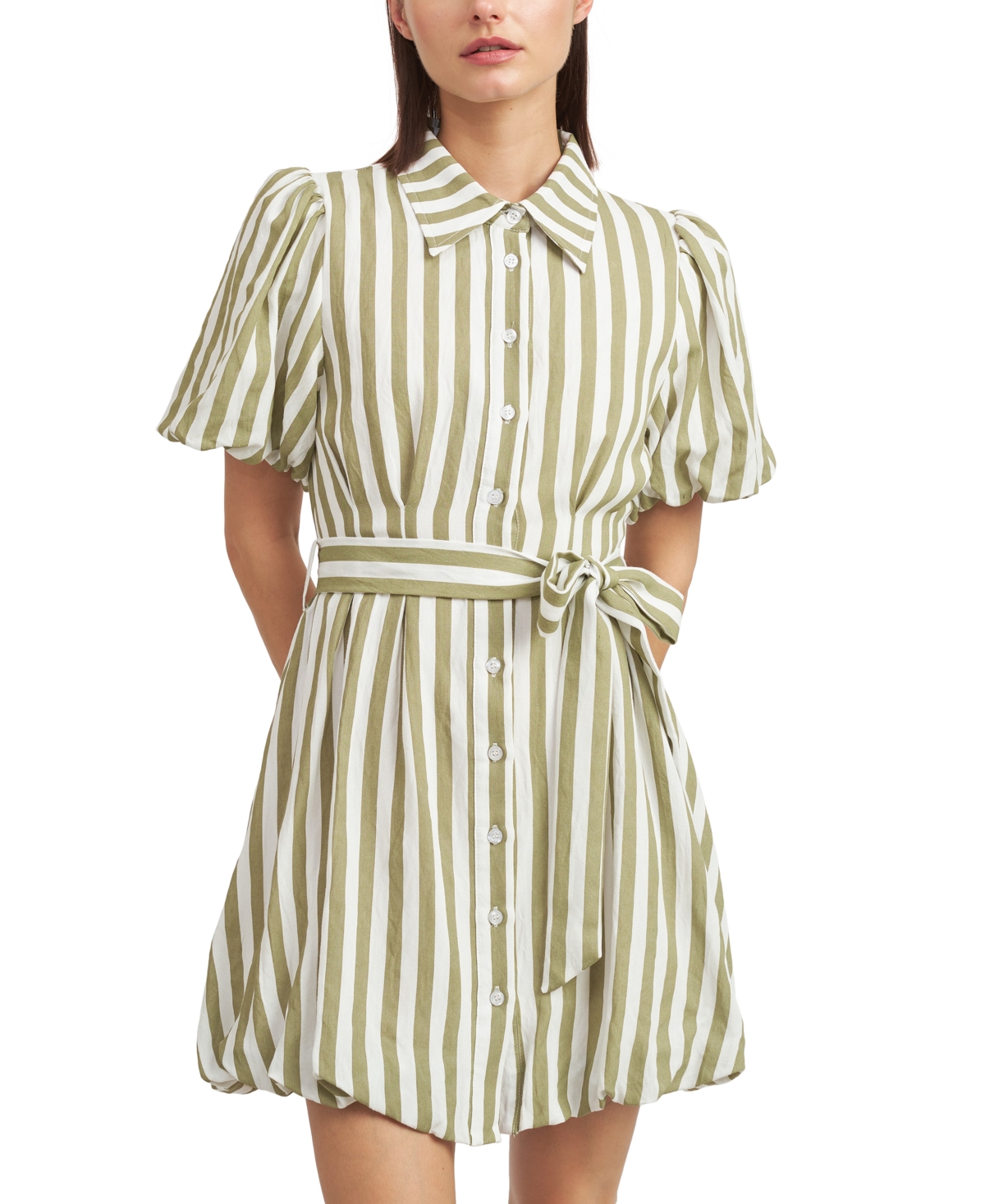 Women's CeCe Striped Shirtdress - Sage Stripe