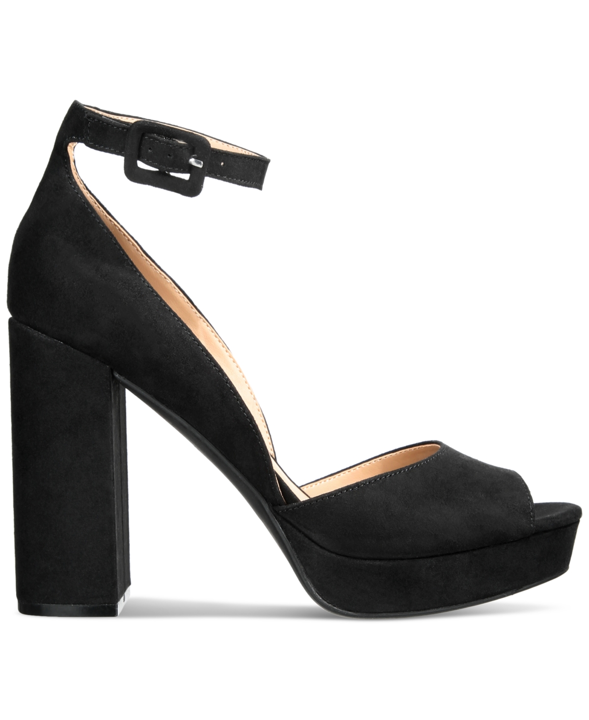 Shop Sun + Stone Women's Reemaa Peep Toe Block Heel Platform Sandals, Created For Macy's In Black Micro