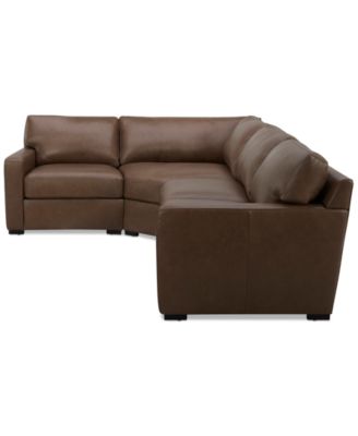 Radley 113" 4-Pc. Leather Wedge Sectional, Created for Macy's
