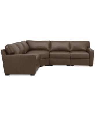 Radley 113" 5-Pc. Leather Wedge L Shape Modular Sectional, Created for Macy's