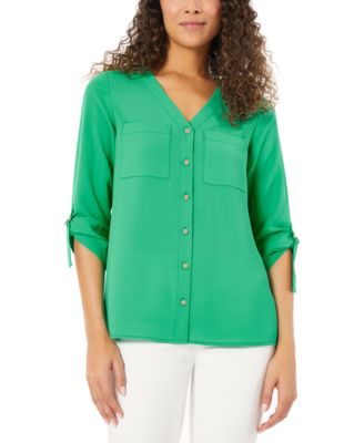 Jones New York - Women's Jasper Roll-Cuff Blouse