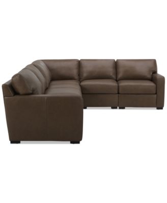 Radley 101" 5-Pc. Leather Square Corner L Shape Modular Sectional, Created for Macy's