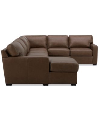Radley 136" 5-Pc. Leather Square Corner Modular Chase Sectional, Created for Macy's