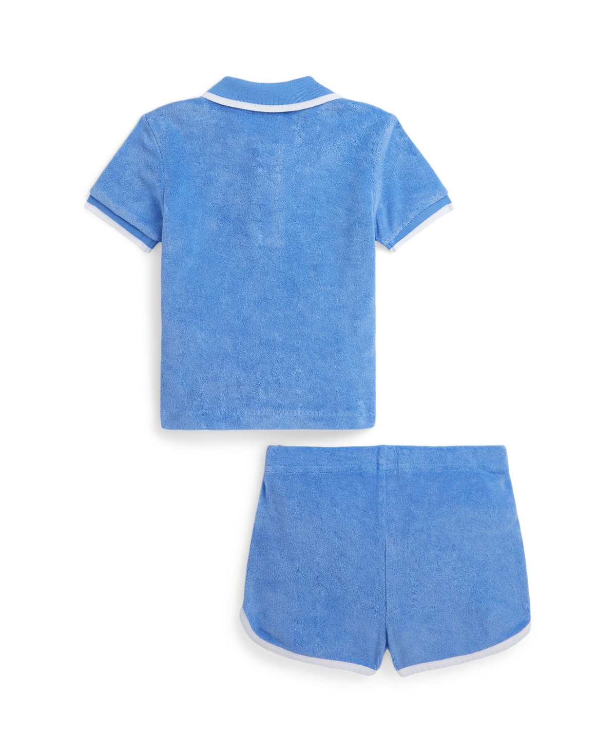 Shop Polo Ralph Lauren Baby Boys Terry Polo Shirt And Shorts Set In Harbor Island Blue