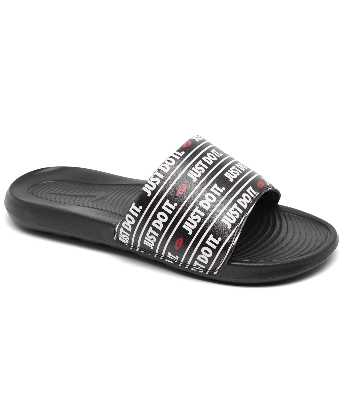 Men's Victori One All-Over Print Slide Sandals from Finish Line - Black, University Red