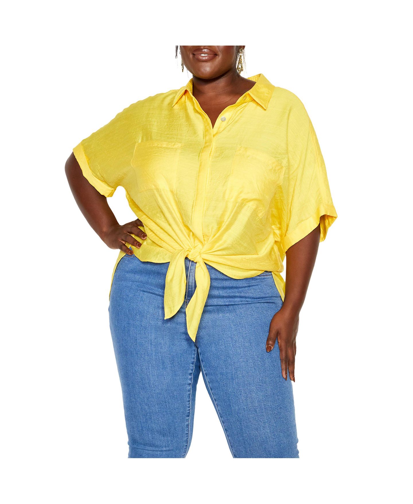 Женская рубашка CITY CHIC Plus Size Relaxed Summer, цвет: Dandelion — фото 1