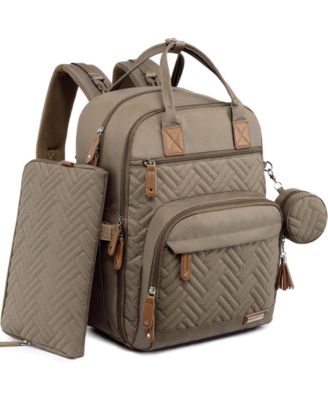 Diaper Bag Backpack, Waterproof Unisex Baby Travel Bag with Changing Pad and Stroller Straps
