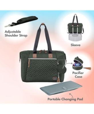 Large Diaper Bag Tote with Pacifier Case and Changing Pad, Travel Diaper Tote for Mom and Dad