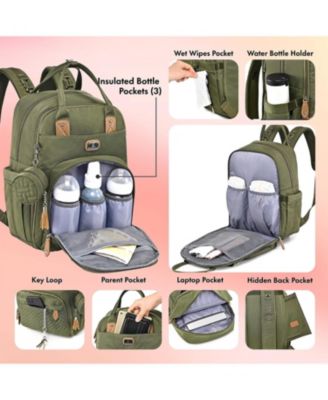 Diaper Bag Backpack with Portable Changing Pad, Pacifier Case and Stroller Straps