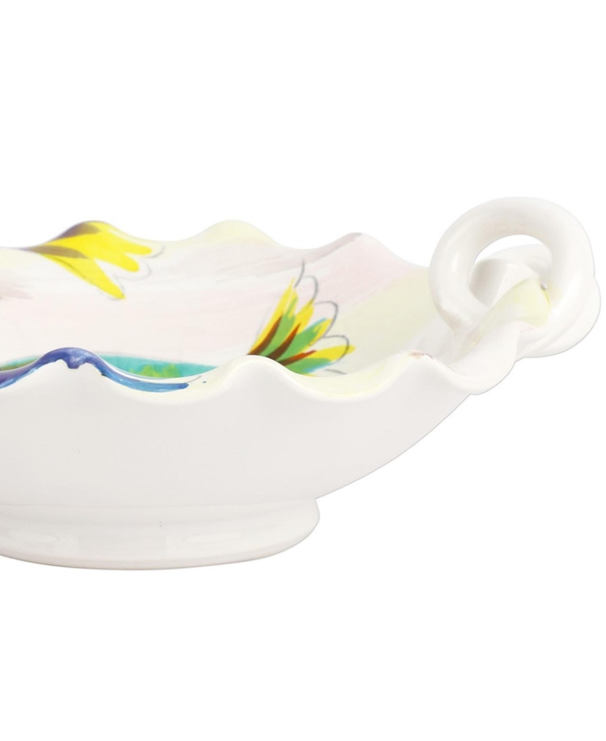 Vietri Pesci Colorati Handled Scallop Bowl In Multi
