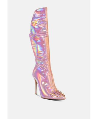 Women's Forbidden Stud Stiletto Calf Boots