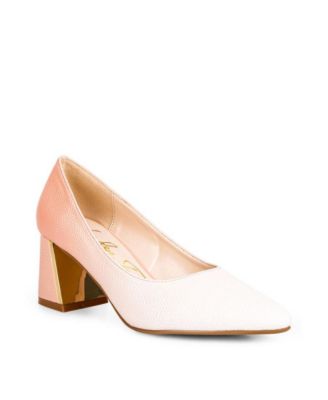 Womens harlow metallic accent block heel pumps