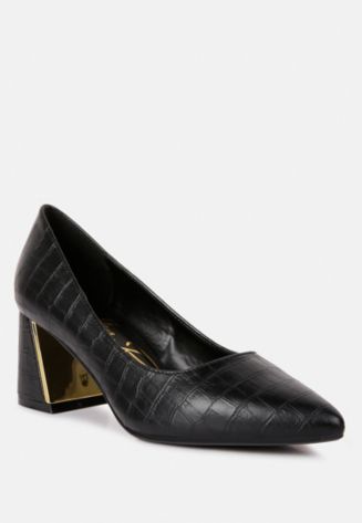 Emersyn Croc Block Heel Pump Shoes main image 1