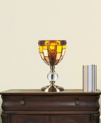 13" Tall Vienne Tiffany Handmade Genuine Stained Glass Shade Accent Lamp