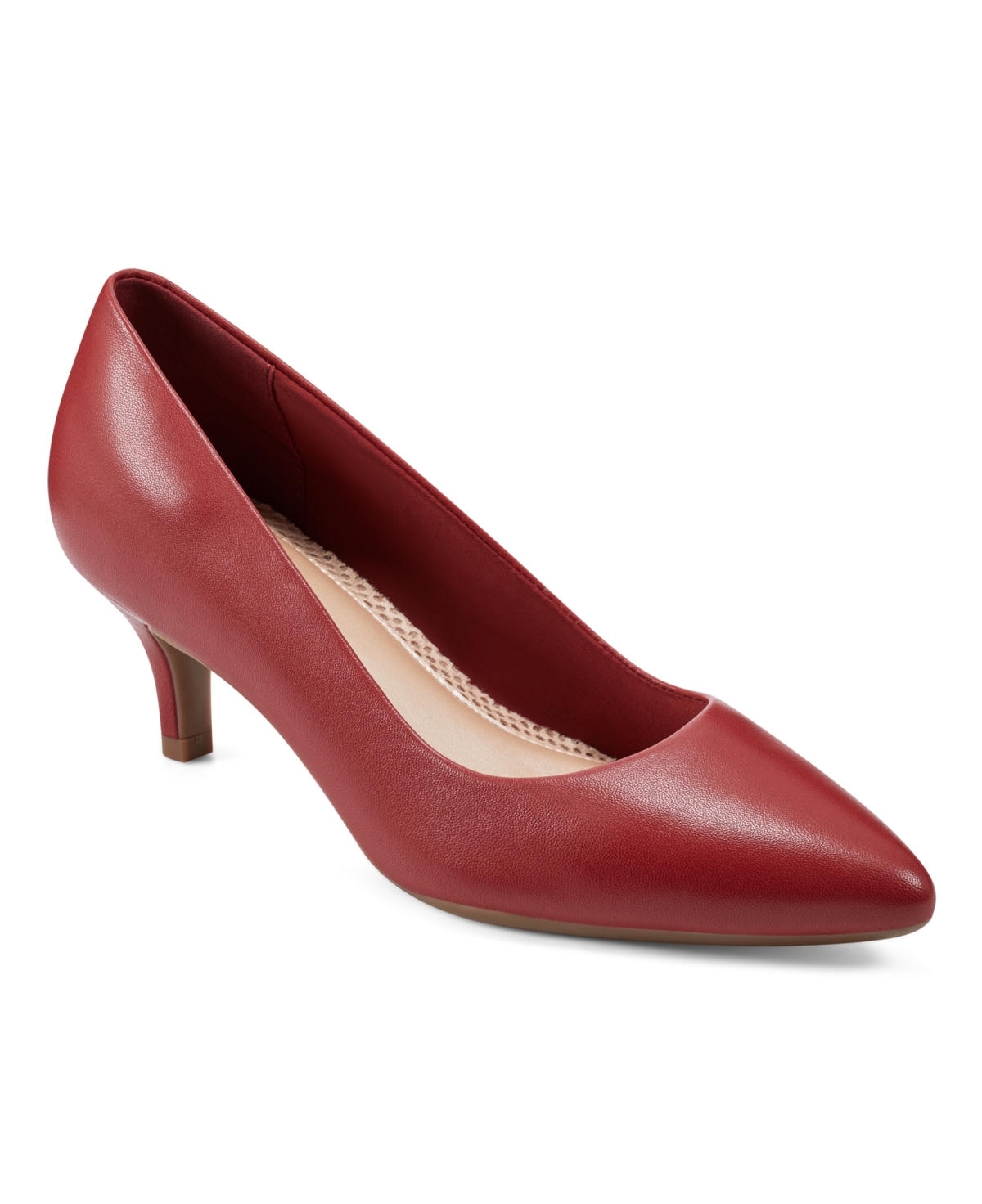 Women's Lexie Slip-On Kitten Heel Dress Pumps - Red Leather