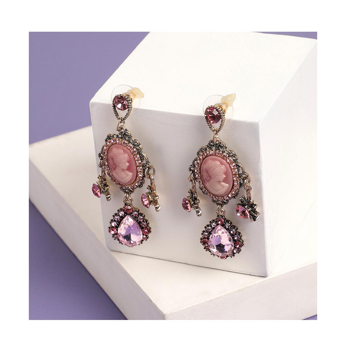 Shop Sohi Women's Regal Drop Earrings In Pink