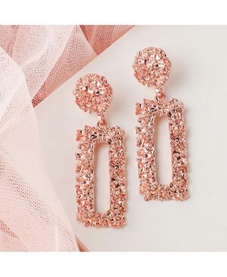 Women's Pink Corroded Drop Earrings