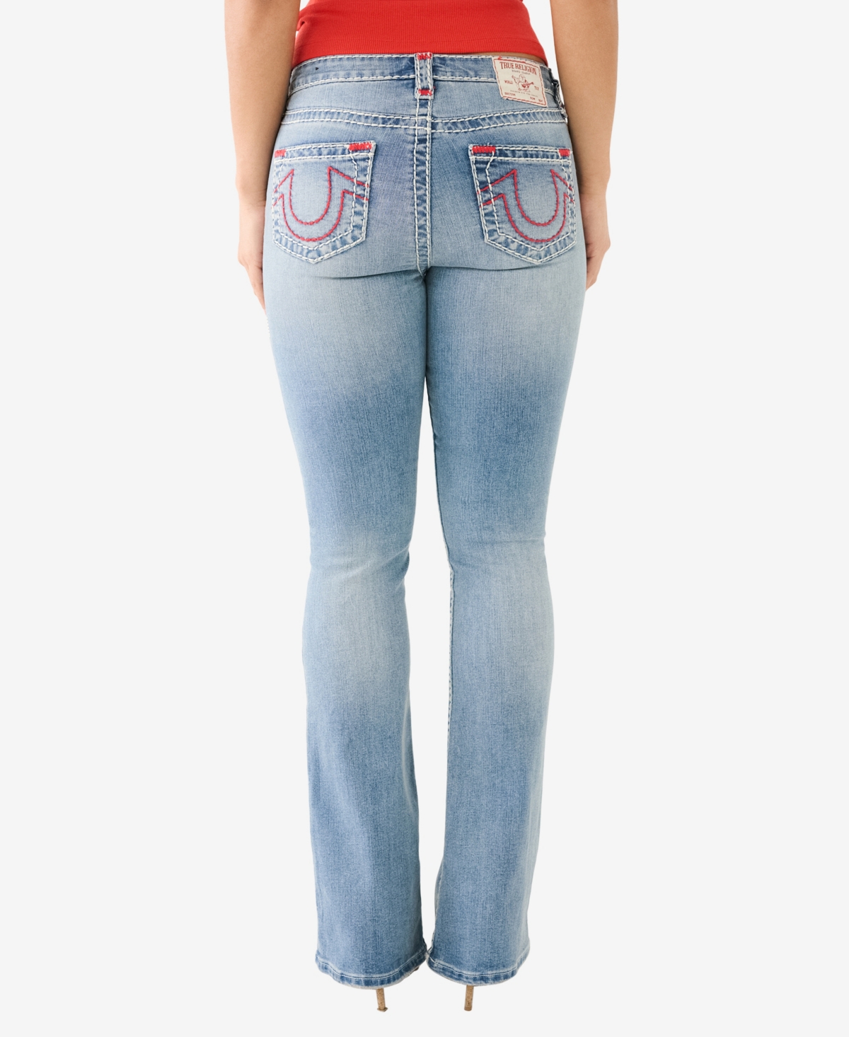Shop True Religion Women's Becca No Flap Super T Bootcut Jean In Crushed Lily