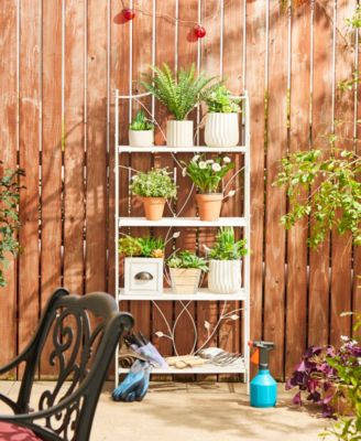 52" H 4-Tiered Rectangular Metal Shelf Plant Stand or Storage Rack