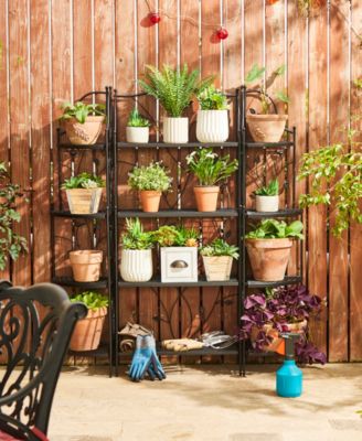 52" H 4-Tiered Rectangular Metal Shelf Plant Stand or Storage Rack