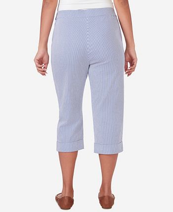 Alfred Dunner Women's All American Striped Clam Digger Capri Pants - Macy's