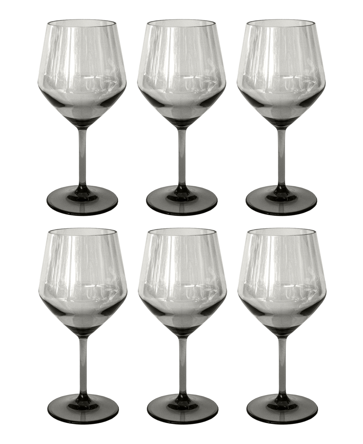 Tarhong Angle Goblets 23 Oz, Set Of 6 In Gray