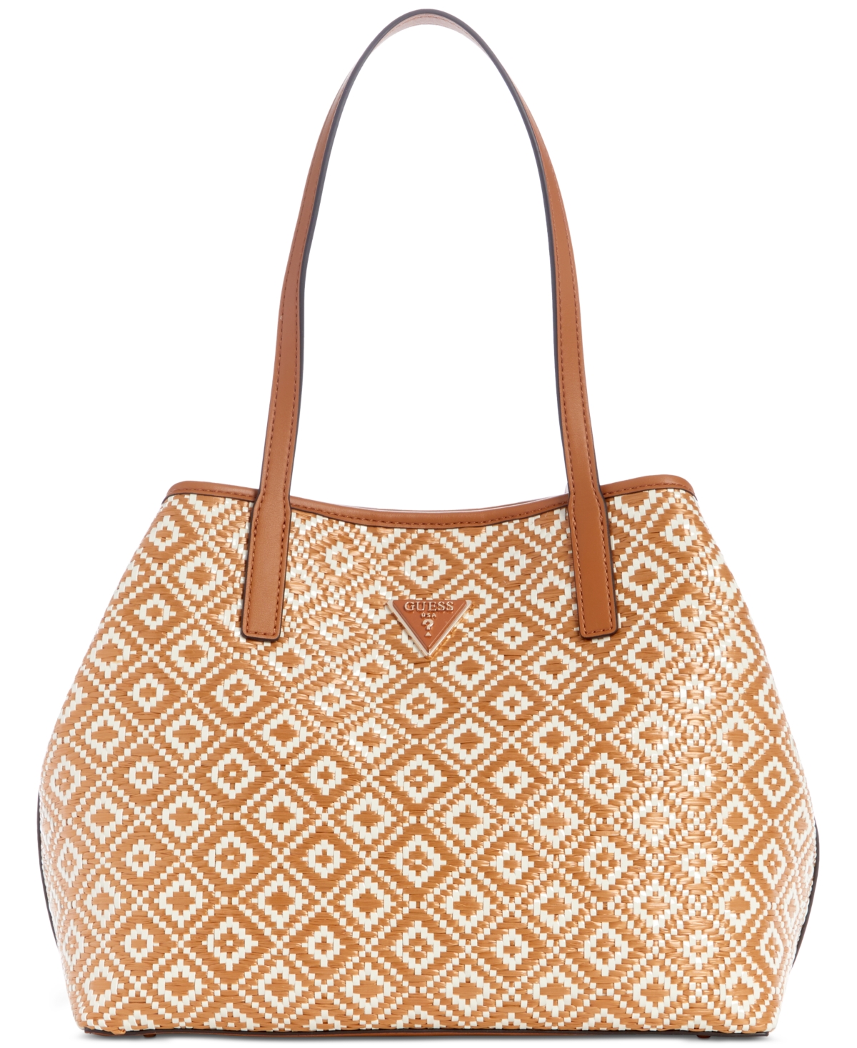 Shop Guess Vikky Ii Tote With Removable Pouch In Cognac