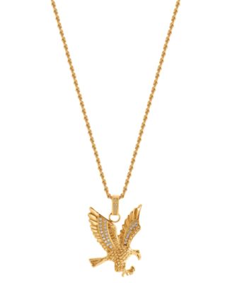 Men's Cubic Zirconia Eagle 24" Pendant Necklace