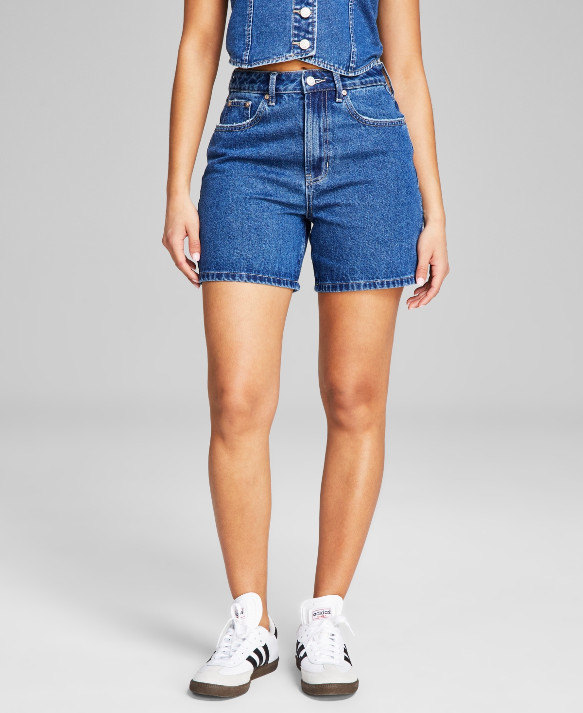Women's High Rise Denim Shorts, Created for Macy's - Medium Was