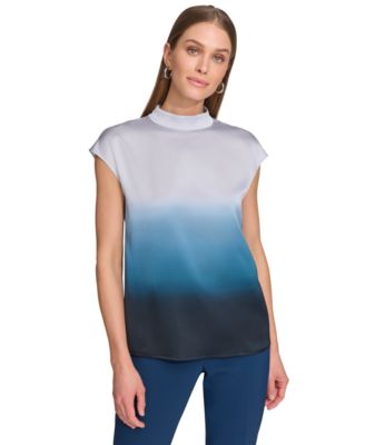 DKNY - Women's Mock Neck Ombr&eacute; Top