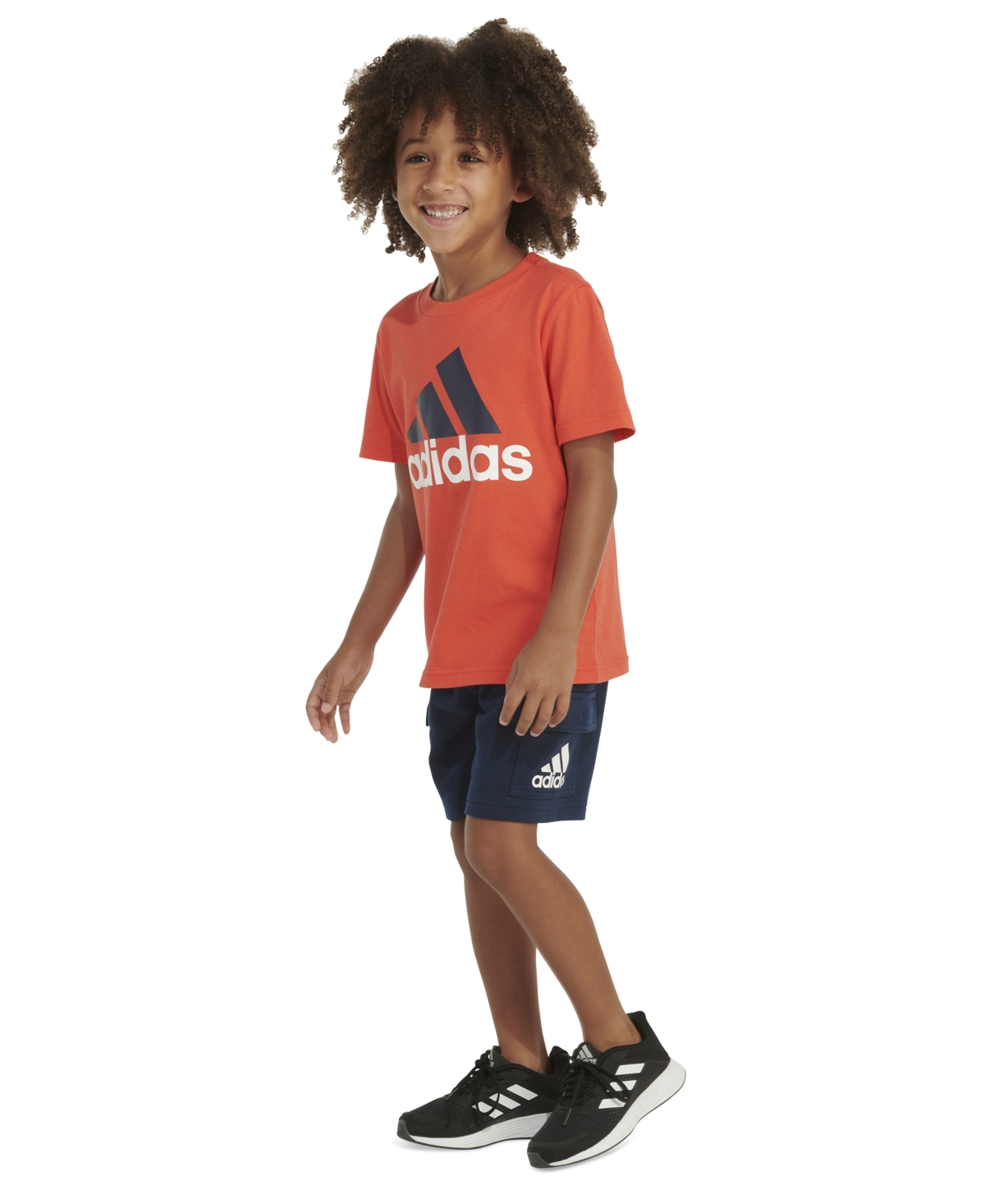 Adidas Originals Toddler & Little Boys 2-pc. Logo Graphic T-shirt & French Terry Cargo Shorts Set In Bright Red