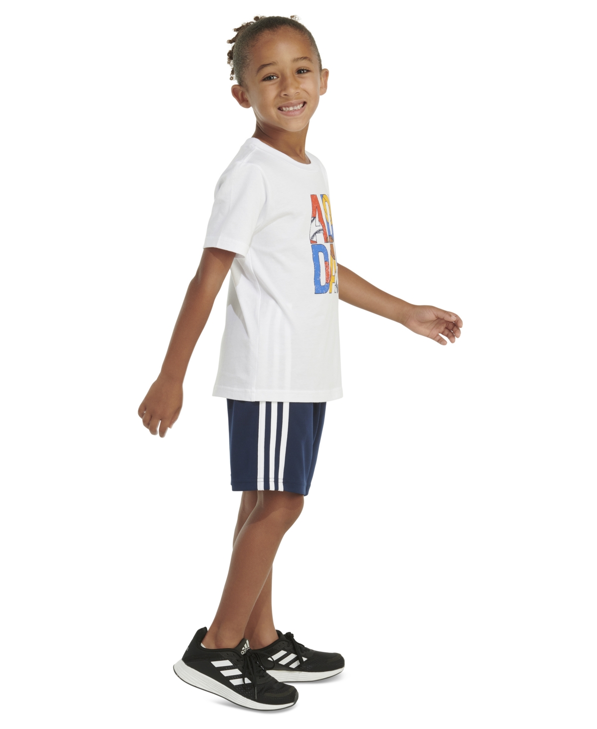 adidas Toddler & Little Boys 2-Pc. Logo Graphic T-Shirt & 3-Stripes Mesh Shorts Set