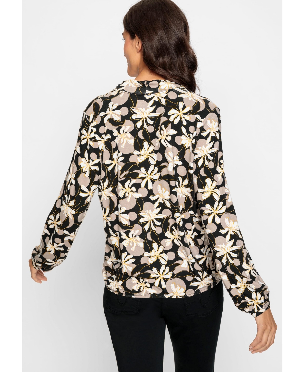 Olsen Women's Long Sleeve Floral Print T-Shirt containing Lenzing[Tm] Ecovero[Tm] Viscose