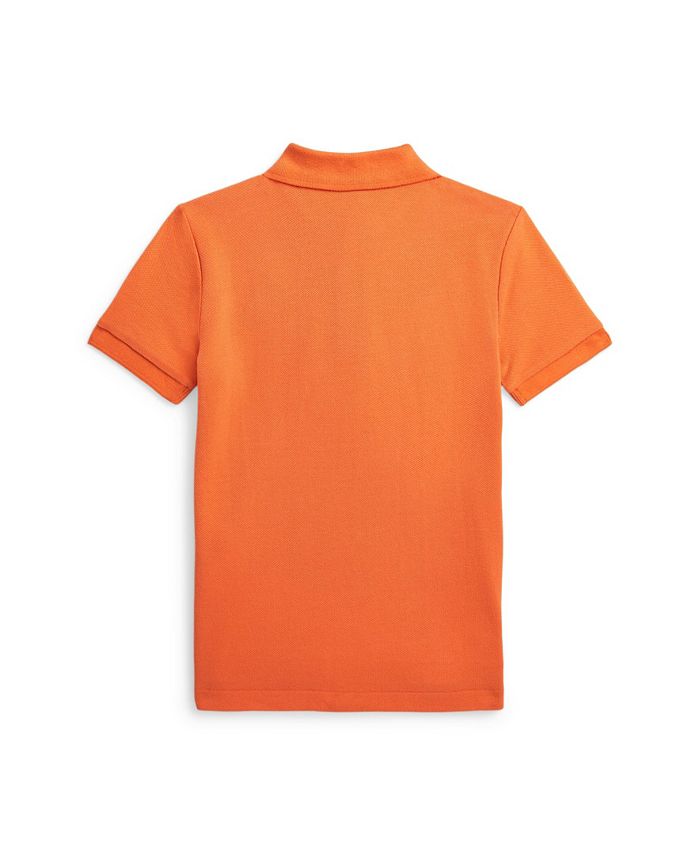 Polo Ralph Lauren Boys' Cotton Mesh Polo Shirt - Little Kid - Orange - Size 4 - Fish Embroidered - Summer Coral
