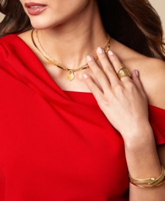 Heart Padlock Paperclip Link 18" Pendant Necklace in 18k Gold-Plated Sterling Silver (Also in Sterling Silver)